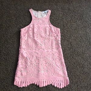 Lovers and Friends Caspian pink shift lace dress